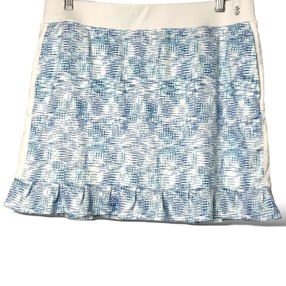 Izod Golf Ruffle Hem Skort with Side Pockets Easy Care Polyester Stretch US Sz L - Picture 1 of 10